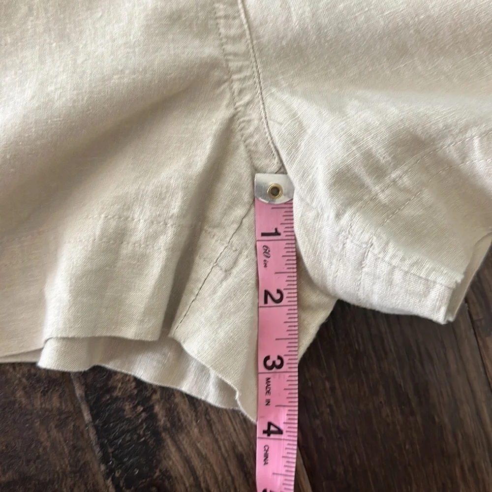 NWOT Banana Republic Petite Linen Blend Cream Long Sleeve Romper Size S